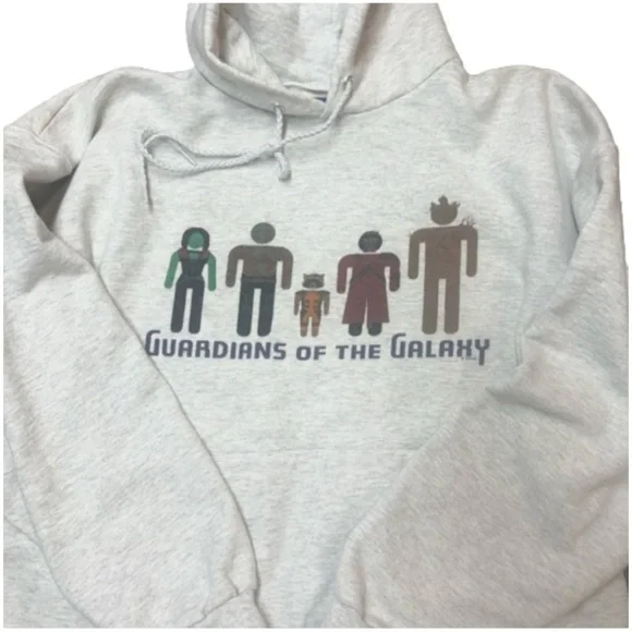 Guardians of the Galaxy Hoodie Sweatshirt Hanes Pockets Gray Size L - Picture 3 of 6